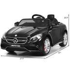 Gymax Kids Ride on Car 12V Licensed Mercedes-Benz S63 w/ MP3 Remote Control White/Black