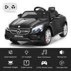 Gymax Kids Ride on Car 12V Licensed Mercedes-Benz S63 w/ MP3 Remote Control White/Black