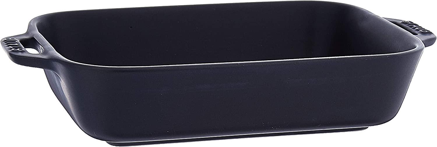 STAUB Ceramics Rectangular Baking Dish, 7.5x6-inch, Matte Black