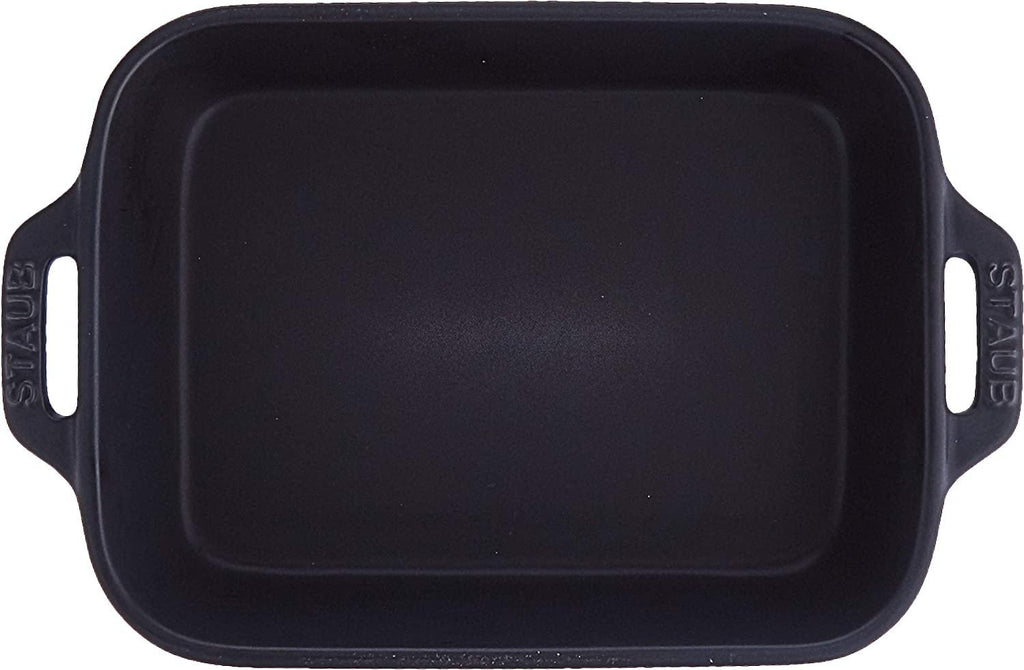 STAUB Ceramics Rectangular Baking Dish, 7.5x6-inch, Matte Black