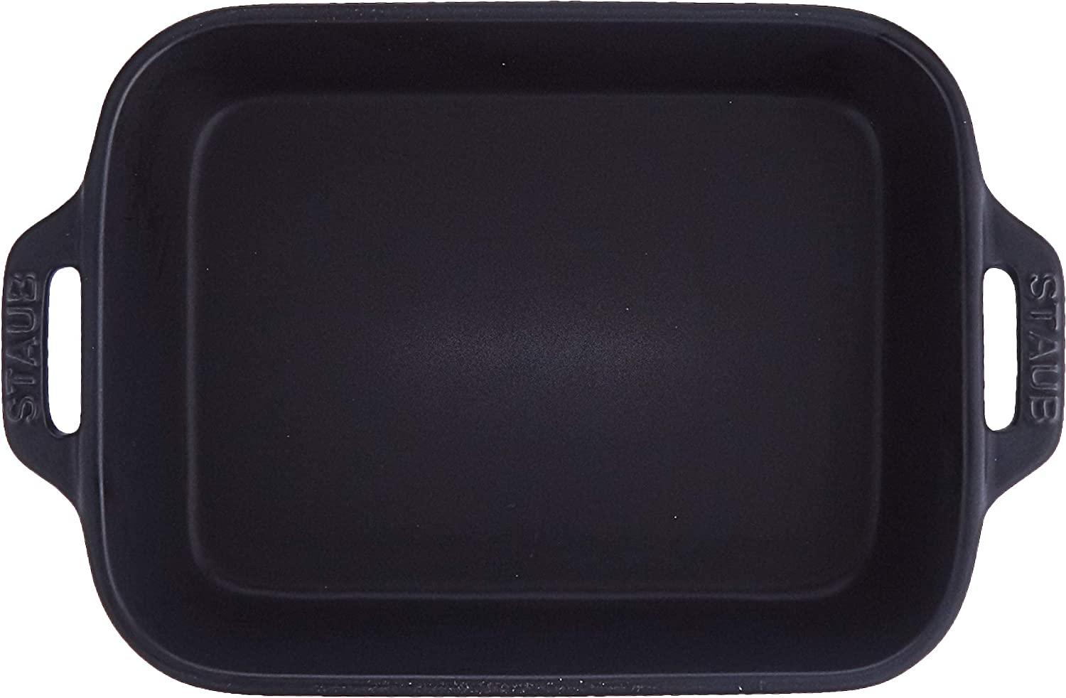 STAUB Ceramics Rectangular Baking Dish, 7.5x6-inch, Matte Black
