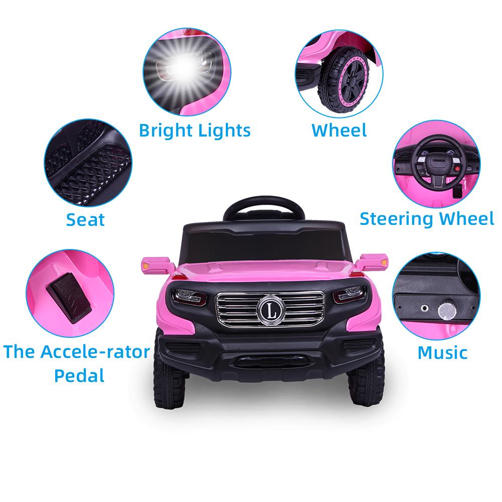 Ktaxon 6V Kids Ride On Car RC Remote Control Battery Powered w/ LED Lights, 3 Speed
