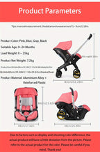 Effortless Baby Strolling, 4-in-1 Foldable Stroller For Use In Shopping Malls, Supermarkets, And Outdoors,  Thanksgiving, Christmas, Year Gift