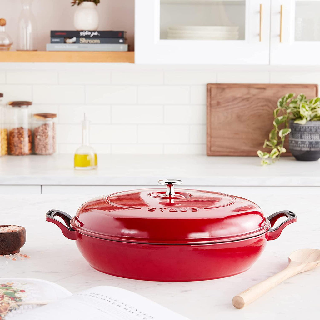 Staub Cast Iron 3.5-qt Braiser - Cherry, Made in France