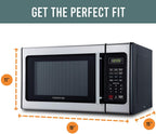 Farberware Classic FMO09AHTBKD Classic 0.9 Cu. Ft. 900-Watt Microwave Oven with LED Lighting,  Steel