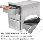 Outdoor Kitchen Drawers  Steel, Triple BBQ Drawers Flush Mount