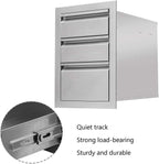 Outdoor Kitchen Drawers  Steel, Triple BBQ Drawers Flush Mount