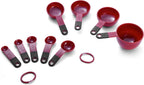 KitchenAid Classic Measuring Cups And Spoons Set, Set of 9, Red/Black