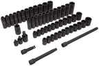 Kobalt 856843 55-Piece 1/2-Inch Drive Deep and Shallow Impact Socket Set, Inch/Metric