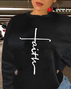O Neck Letter Print Long Sleeve Sweatshirt