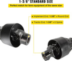 PTO Shaft 1 3/8" PTO Drive Shaft, 6 Spline End Round End PTO Driveline Shaft, Series 4 Tractor PTO Shaft, 39"-55" Brush Hog PTO Shaft, Black PTO Shaft for Bush Hog/Finish Mower/Rotary Cutter