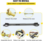 PTO Shaft, 1-3/8" PTO Drive Shaft, 6 Spline Tractor, Round Implement Ends PTO Driveline Shaft, Series 4 Tractor PTO Shaft, 43"-61" Brush Hog PTO Shaft Black, for Finish Mower, Rotary Cutter