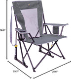 GCI Outdoor Comfort Pro Rocker Collapsible Rocking Chair &amp; Outdoor Camping Chair, Mercury Grey