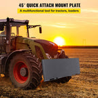Bestauto Skid Steer Attachment 3/8in Skid Steer  Attach Plate 85LBS Skidsteer Attachment 18.5" Height  Attach Skid Steer Attachments for Buckets, Plows, Forks