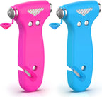 THINKWORK Window Breaker - Pink-Blue Car Safety Hammer Gift for Lady and Men, Three-in-One Emergency Escape Tool with Seat Belt Cutter, Safety Emergency Car Escape Tool for Family, Women, Children.