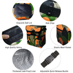 SIBOFUEGO Cute Car Trash Can with Lid - Leak Proof Car Trash Bag Hanging Waterproof Car Garbage Can with Storage Pockets Multipurpose Collapsible Car Organizer (Camo Orange)