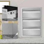 31"x24" OUTDOOR KITCHEN DOUBLE ACCESS DOOR DRAWER BBQ ISLAND  STEEL USA