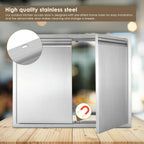 31"x24" OUTDOOR KITCHEN DOUBLE ACCESS DOOR DRAWER BBQ ISLAND  STEEL USA