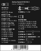W8100 SA 2 Zyklop 1/4" Metric Ratchet Set, 42-Pieces