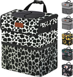 Vankor Car Trash Can for Car Cute Bag Bin Hanging Waterproof Automotive Car Garbage Cans Leak Proof Vehicle Trash Can Cow Print