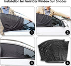 REACHTOP Car Window Shade for Front Window Car Side Window Sun Shades Sunshade Car Window Screen Door Covers Mesh Sleeve (2 Pack)