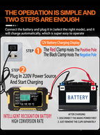Car Battery Charger 12V 6A Pulse Repair LCD Display Smart Fast CharAGM Deep Cycle GEL Lead-Acid Charger For Auto Motorcycle