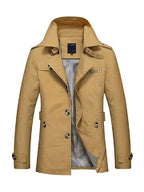 business casual coat washed cotton turndown collar jacket for men