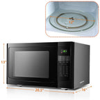 Countertop Microwave Oven,Safeplus 1.1Cu.ft,1000W Microwaves with Smart SensorCold Rolled Steel Plate 10 Micro Power Defrost & Auto CooFunction LED Display Glass