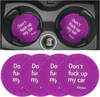 8sanlione Car Cup Coaster, 4Pcs 2.75 Inch Auto Cup Holder Insert Coasters, Anti-Slip Waterproof Embedded Drink Mat, Automotive Interior Accessories for Men and Women (D Purple/4PCS)