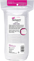 Swisspers Premium 100 Percent Cotton Ovals, Reclosable Bags, 50 Count Bags, 2 Pack (100 Count Total)