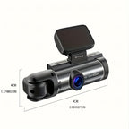 Dash Camera Front And Inside With 32G SD Card, 3.16inch Dash Cam 1080P, G Sensor High Definition Night Vision Loop Recording Wide Angle Car DVR
