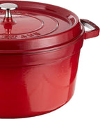Staub Cast Iron 9-qt Round Cocotte - Cherry, Made in France