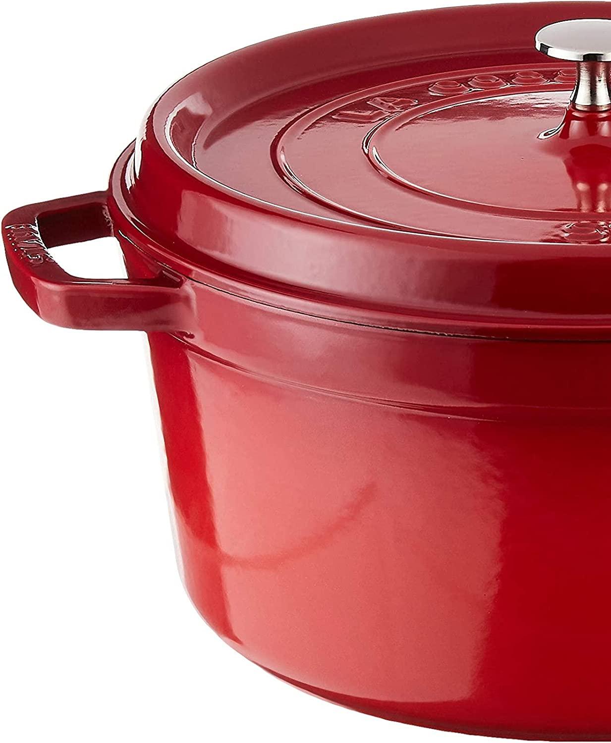 Staub Cast Iron 9-qt Round Cocotte - Cherry, Made in France