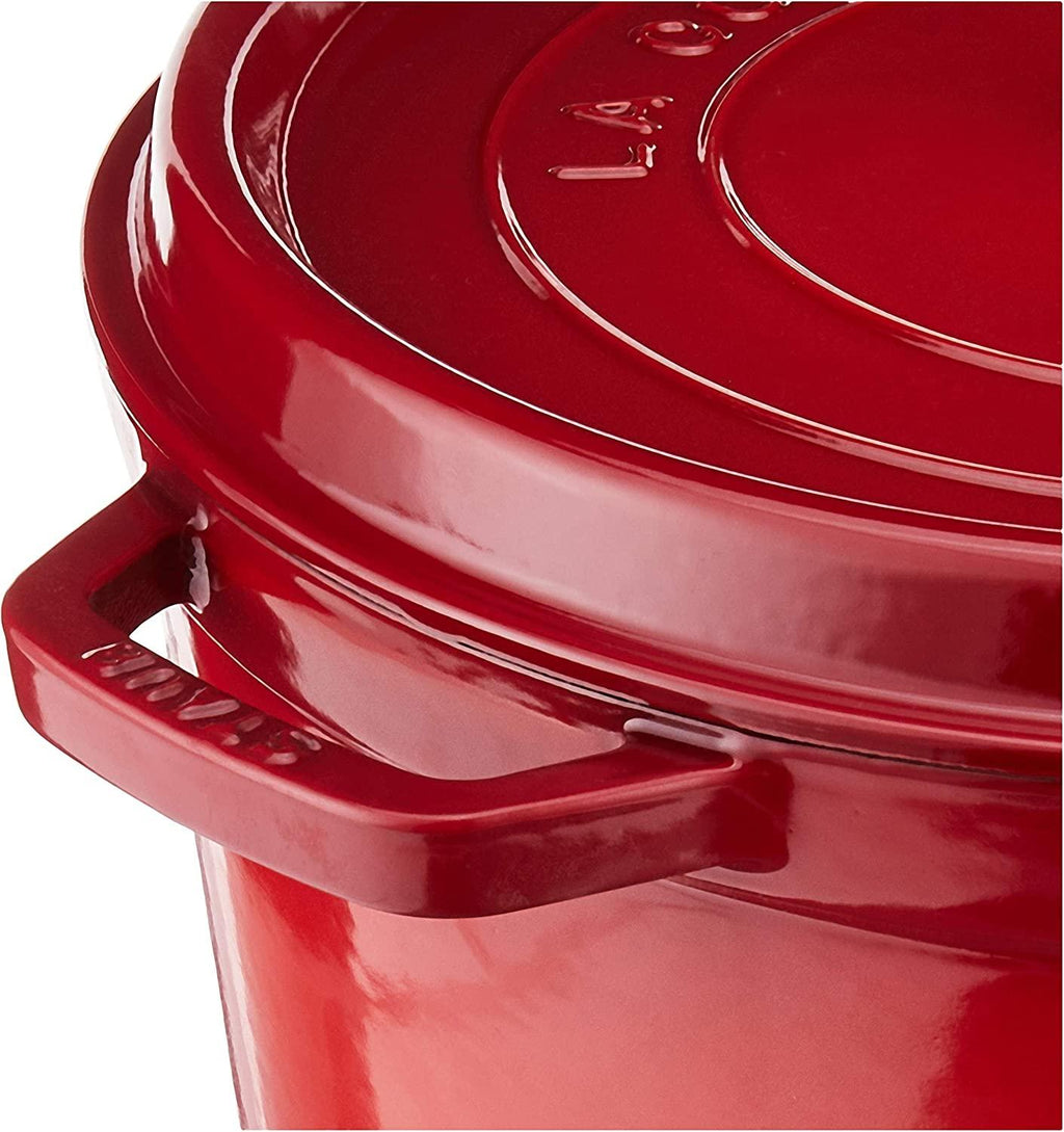 Staub Cast Iron 9-qt Round Cocotte - Cherry, Made in France