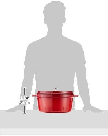 Staub Cast Iron 9-qt Round Cocotte - Cherry, Made in France