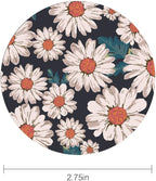 Daisy Print Car Cup Holder Coasters, 2PCS 2.75" White Daisy  Car Coasters for Drinks, Cup Drink Holder Insert Coasters for Car by FLYEEGO