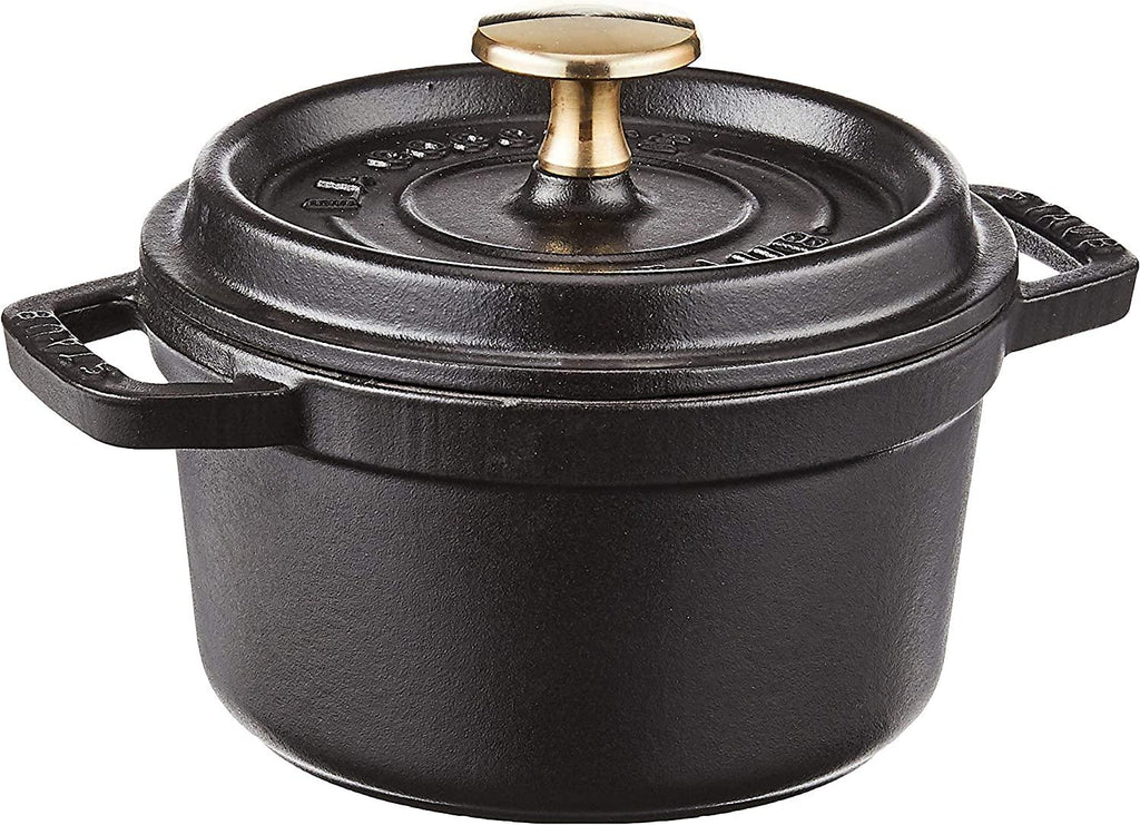 Staub Cast Iron 0.75-qt Round Cocotte - Matte Black, Made in France