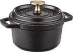 Staub Cast Iron 0.75-qt Round Cocotte - Matte Black, Made in France