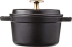 Staub Cast Iron 0.75-qt Round Cocotte - Matte Black, Made in France