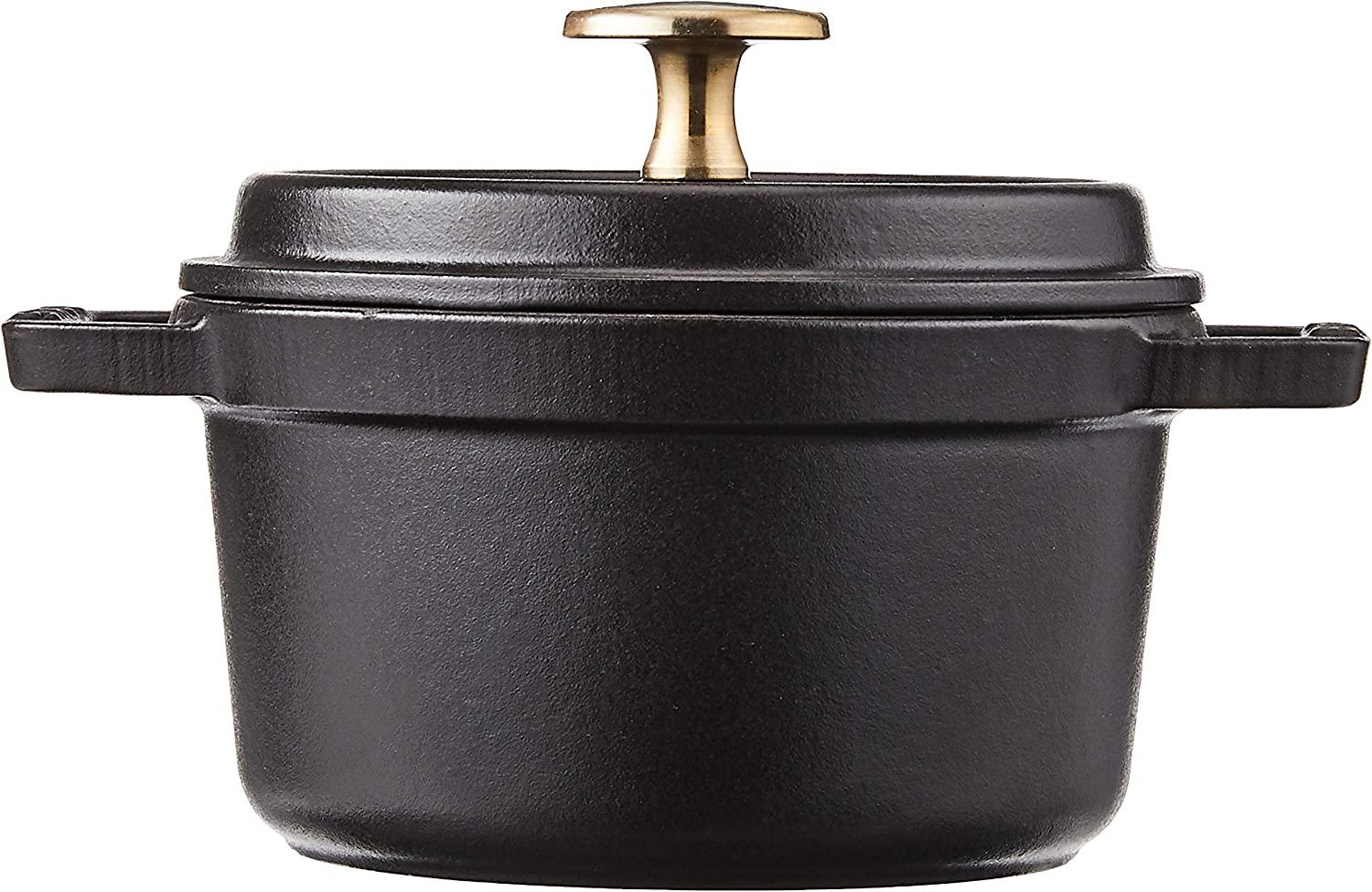 Staub Cast Iron 0.75-qt Round Cocotte - Matte Black, Made in France