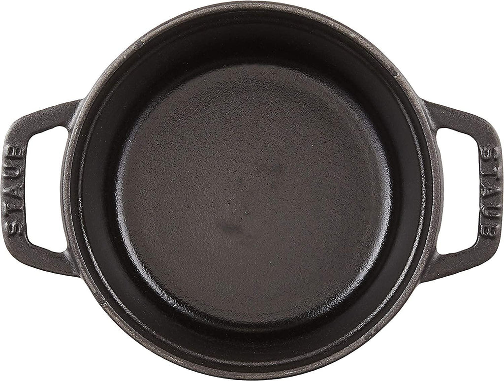 Staub Cast Iron 0.75-qt Round Cocotte - Matte Black, Made in France