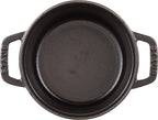 Staub Cast Iron 0.75-qt Round Cocotte - Matte Black, Made in France