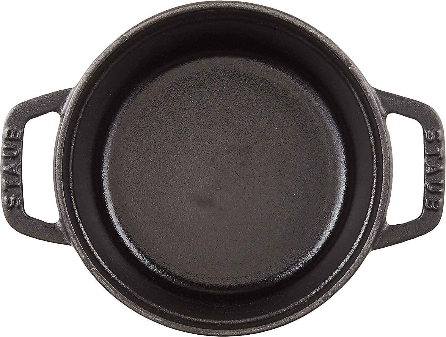 Staub Cast Iron 0.75-qt Round Cocotte - Matte Black, Made in France