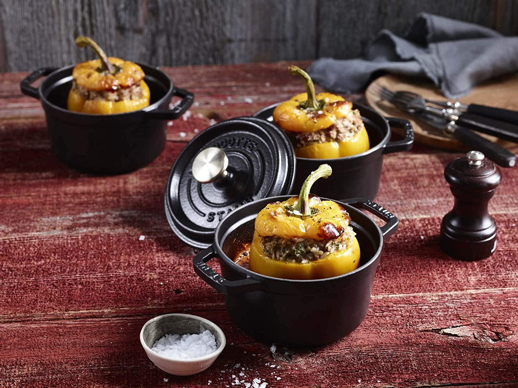 Staub Cast Iron 0.75-qt Round Cocotte - Matte Black, Made in France