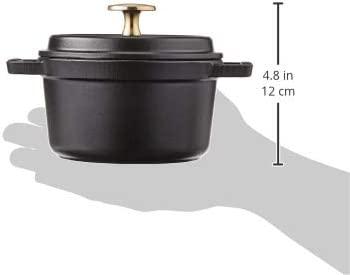 Staub Cast Iron 0.75-qt Round Cocotte - Matte Black, Made in France