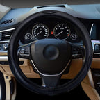 Car Steering Wheel Cover, Anti-Slip, Safety, Soft, Breathable, Heavy Duty, Thick, Full Surround, Sports Style (Black)
