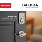 Balboa Satin Nickel Keyed Entry Door Lever with Microban Antimicrobial Technology