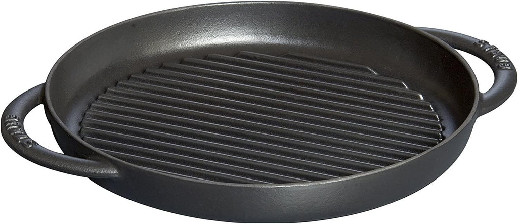 Staub Cast Iron 10-inch Pure Grill - Black Matte, Made in France
