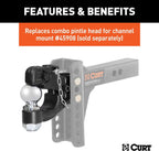 CURT 45922 Channel Mount Pintle Attachment with 2-5/16-Inch Ball, 20,000 lbs, Shank Required , Black