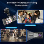 Dash Cam For Cars,Front And Inside,1080P Dual Camera With IR Night Vision,Loop Recording,Car DVR Blackbox With 2 Inch IPS Screen